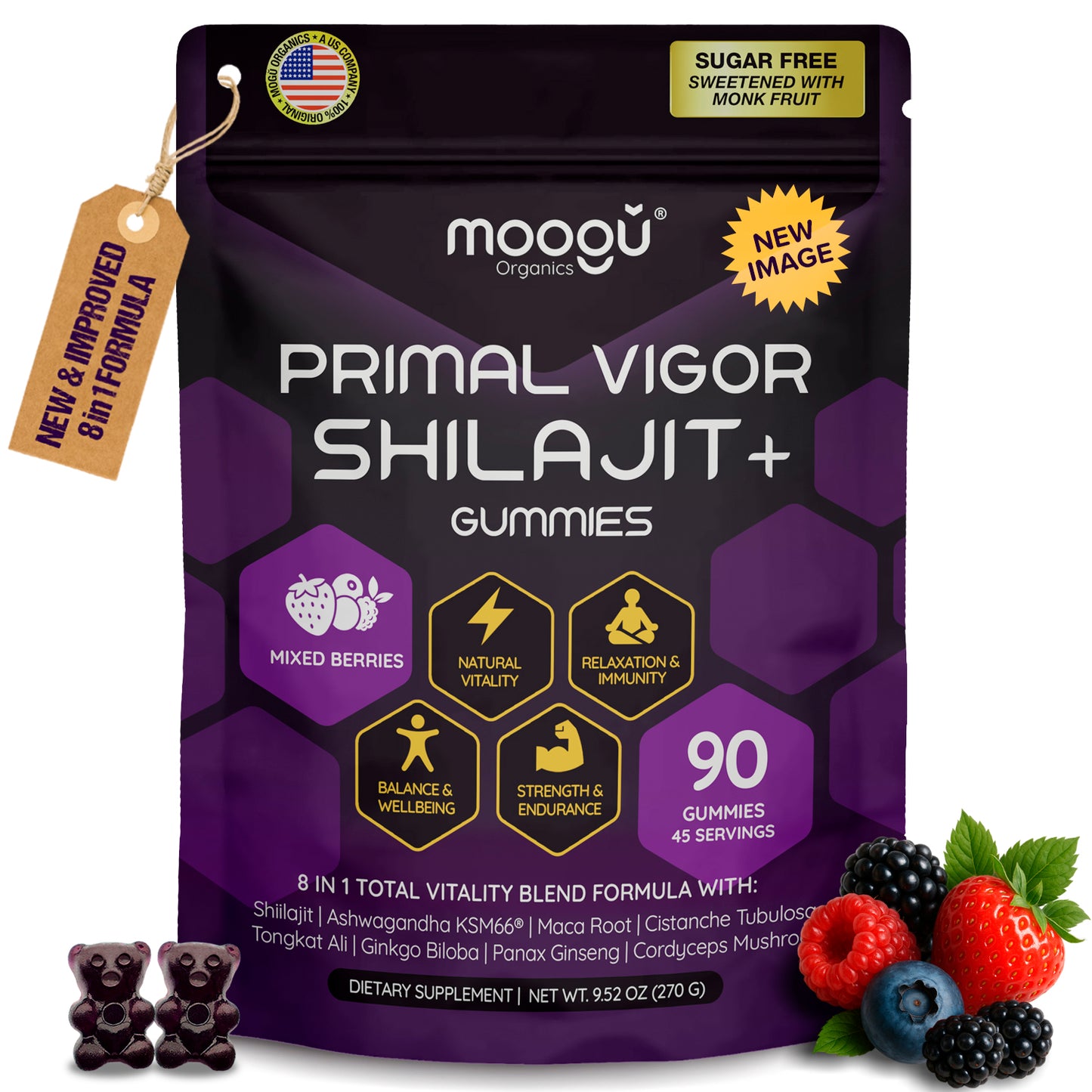 Moogu Shilajit 8-in-1 Max Strength Gummies