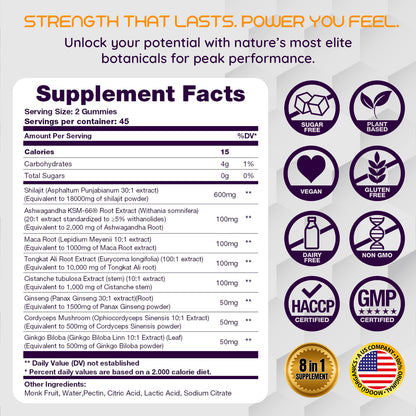 Moogu Shilajit 8-in-1 Max Strength Gummies