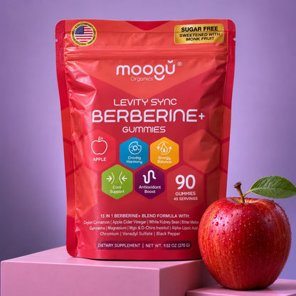 Berberine Gummies for Weight Management – Dihydroberberine, Myo-Inositol & ACV | UL Certified | Moogu Organics