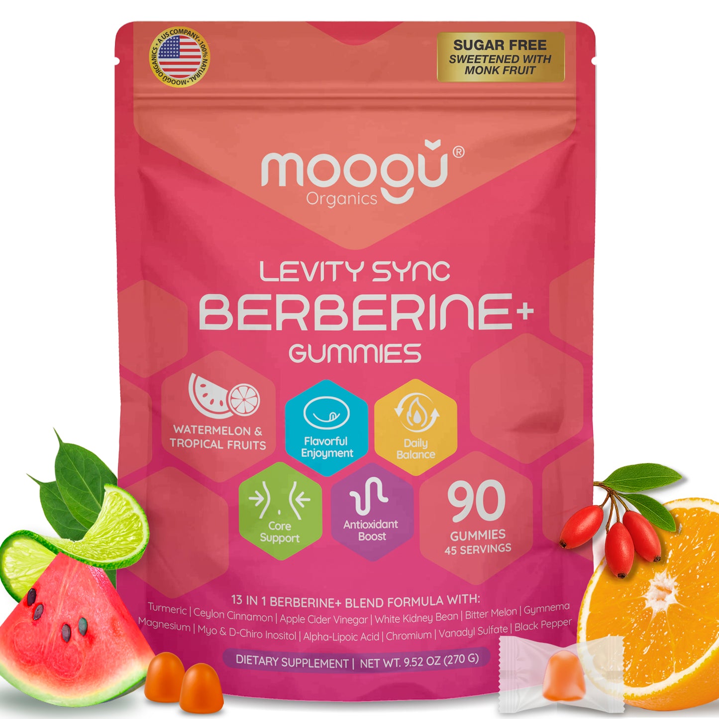 Moogu Organics® 13-in-1 Metabolic Support – Dihydroberberine, Myo-Inositol & Apple Cider Vinegar Complex