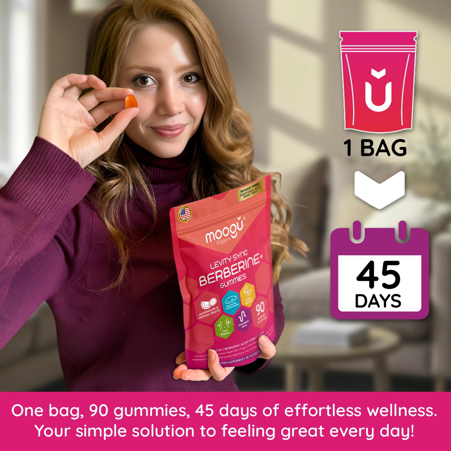 Berberine Gummies for Weight Management – Dihydroberberine, Myo-Inositol & ACV | UL Certified | Moogu Organics