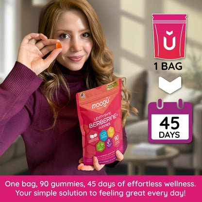 Berberine Gummies for Weight Management – Dihydroberberine, Myo-Inositol & ACV | UL Certified | Moogu Organics