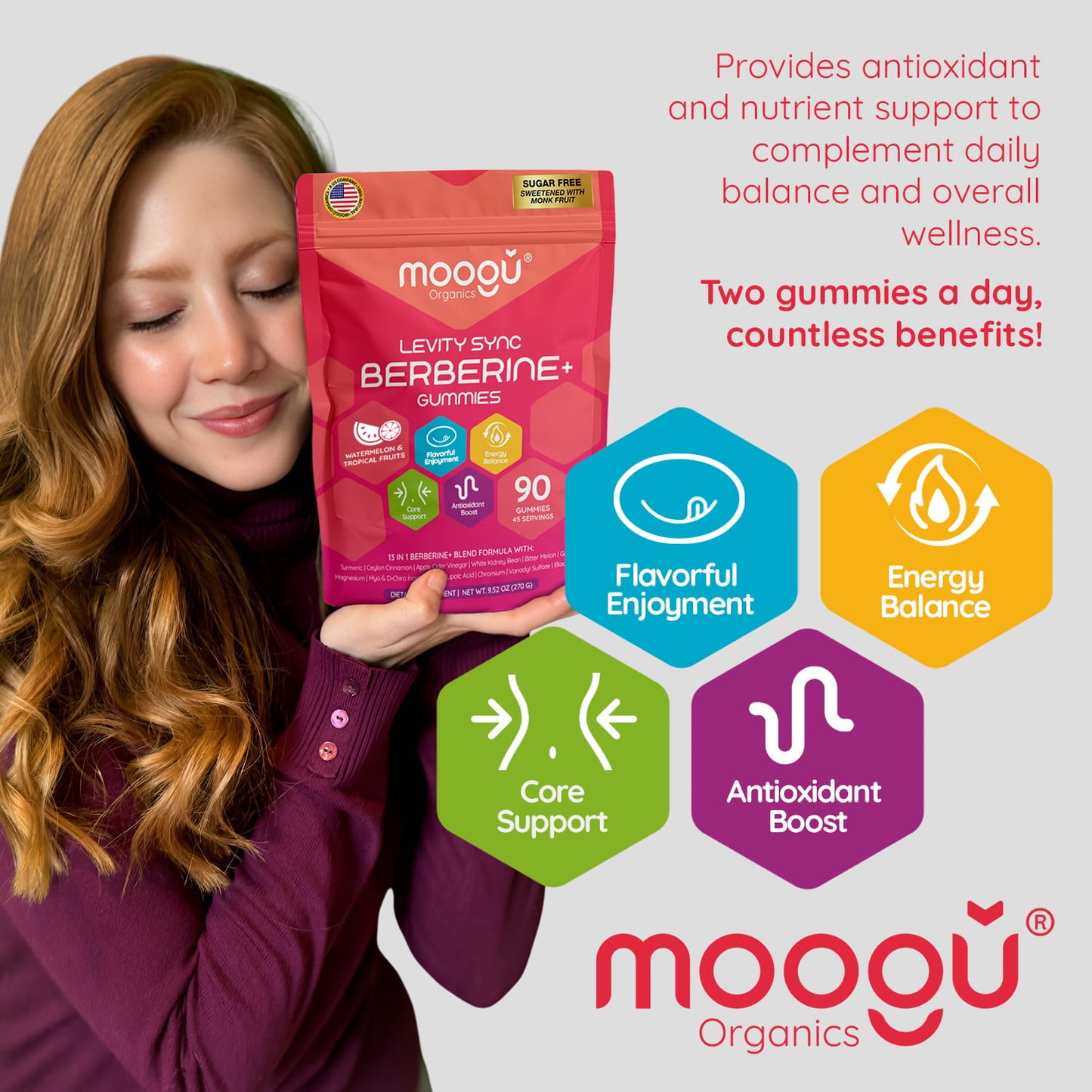 Berberine Gummies for Weight Management – Dihydroberberine, Myo-Inositol & ACV | UL Certified | Moogu Organics