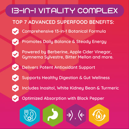 Moogu Organics® 13-in-1 Metabolic Support – Dihydroberberine, Myo-Inositol & Apple Cider Vinegar Complex